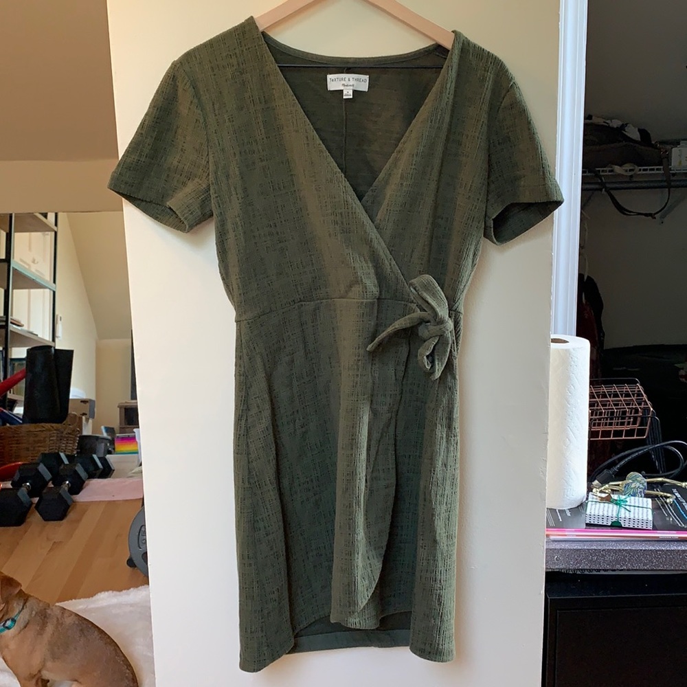 Madewell texture and thread faux wrap dress